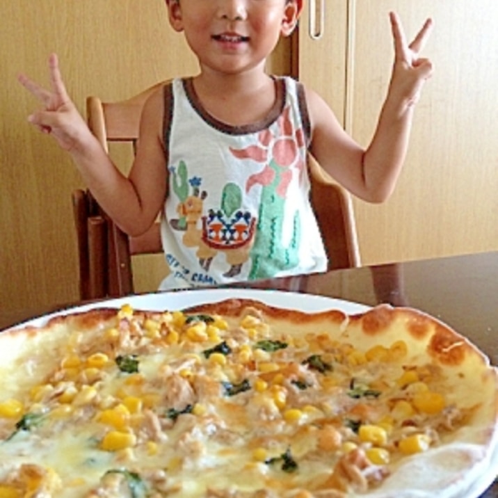 子供と作る 簡単ツナマヨコーンピザ レシピ 作り方 By Hakkon8 楽天レシピ